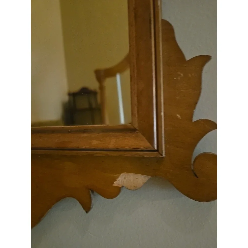 Antique Vintage Maple Chippendale‎ Glass Mirror